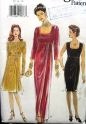 9365 EZ VOGUE EMPIRE STRAIGHT- A DRESS SLEEVES OR NOT  OVERLAY PATTERN 6-10